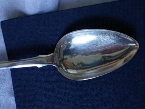A Solid Silver, George 111, Fiddle Pattern Serving Spoon (1 of 8)