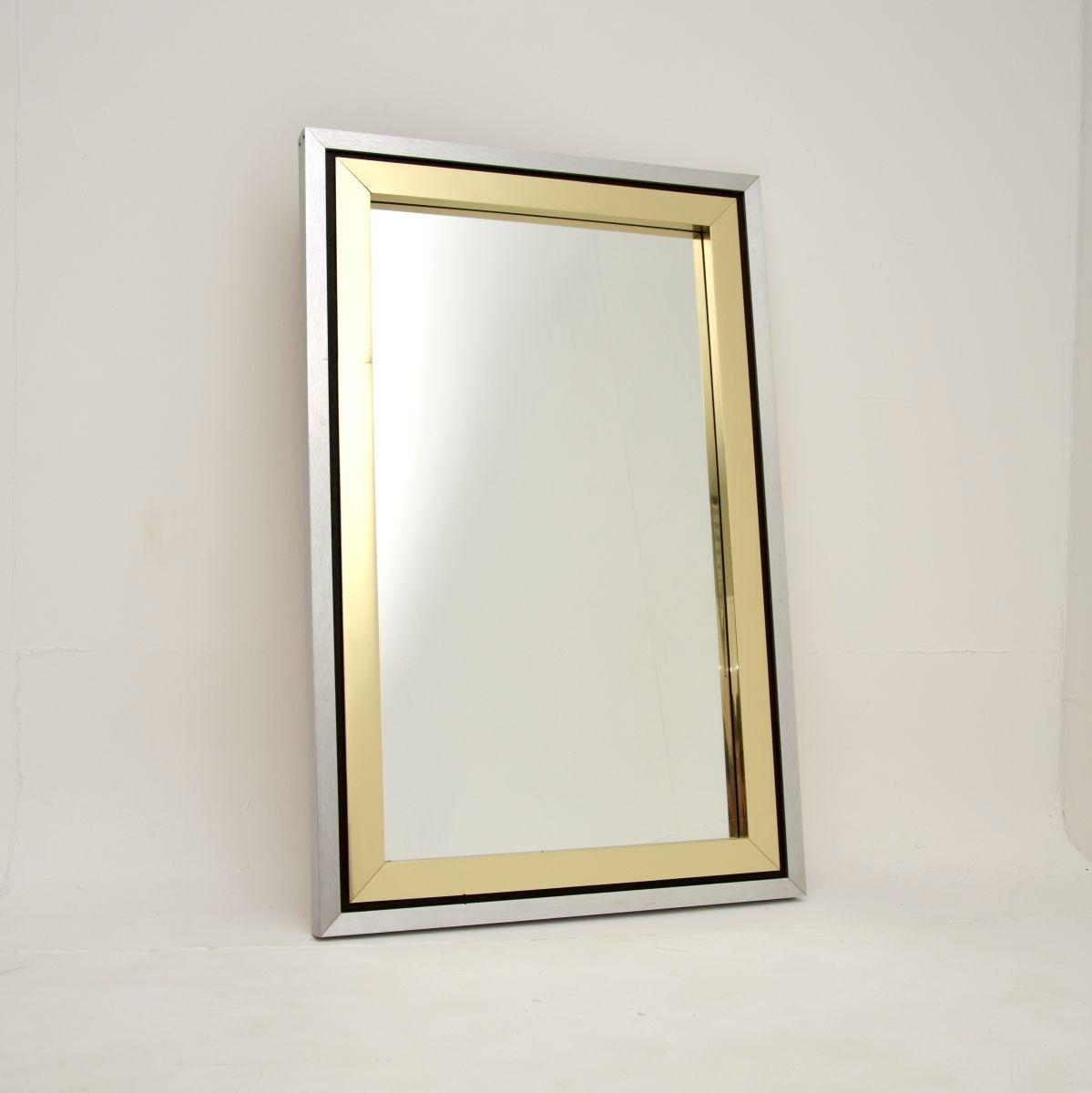 Vintage Italian Brass & Brushed Steel Mirror (1 of 6) Vintage Italian Brass & Brushed Steel Mirror (1 of 6)