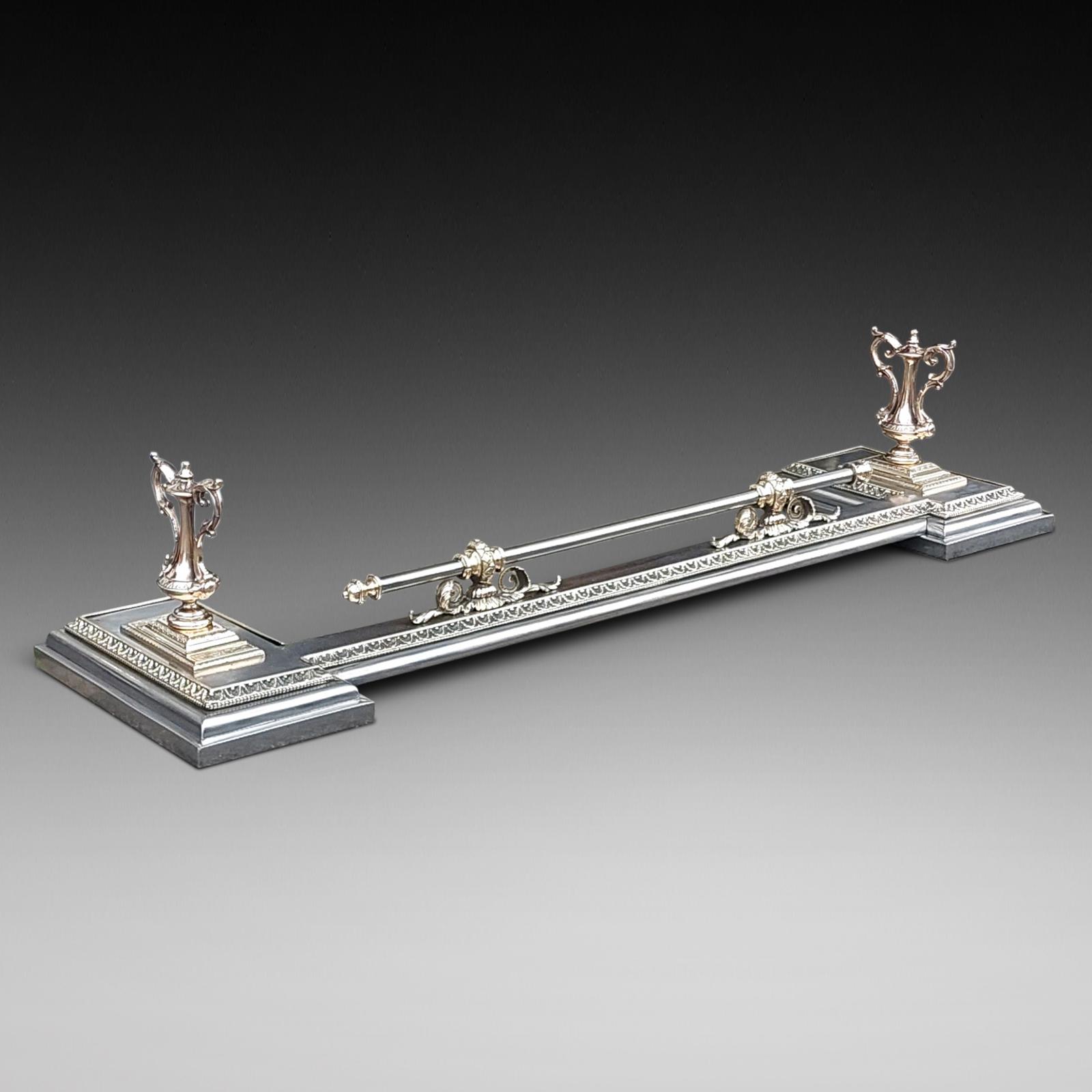 Early 19thc Steel & Brass Hearth Fender (1 of 9)