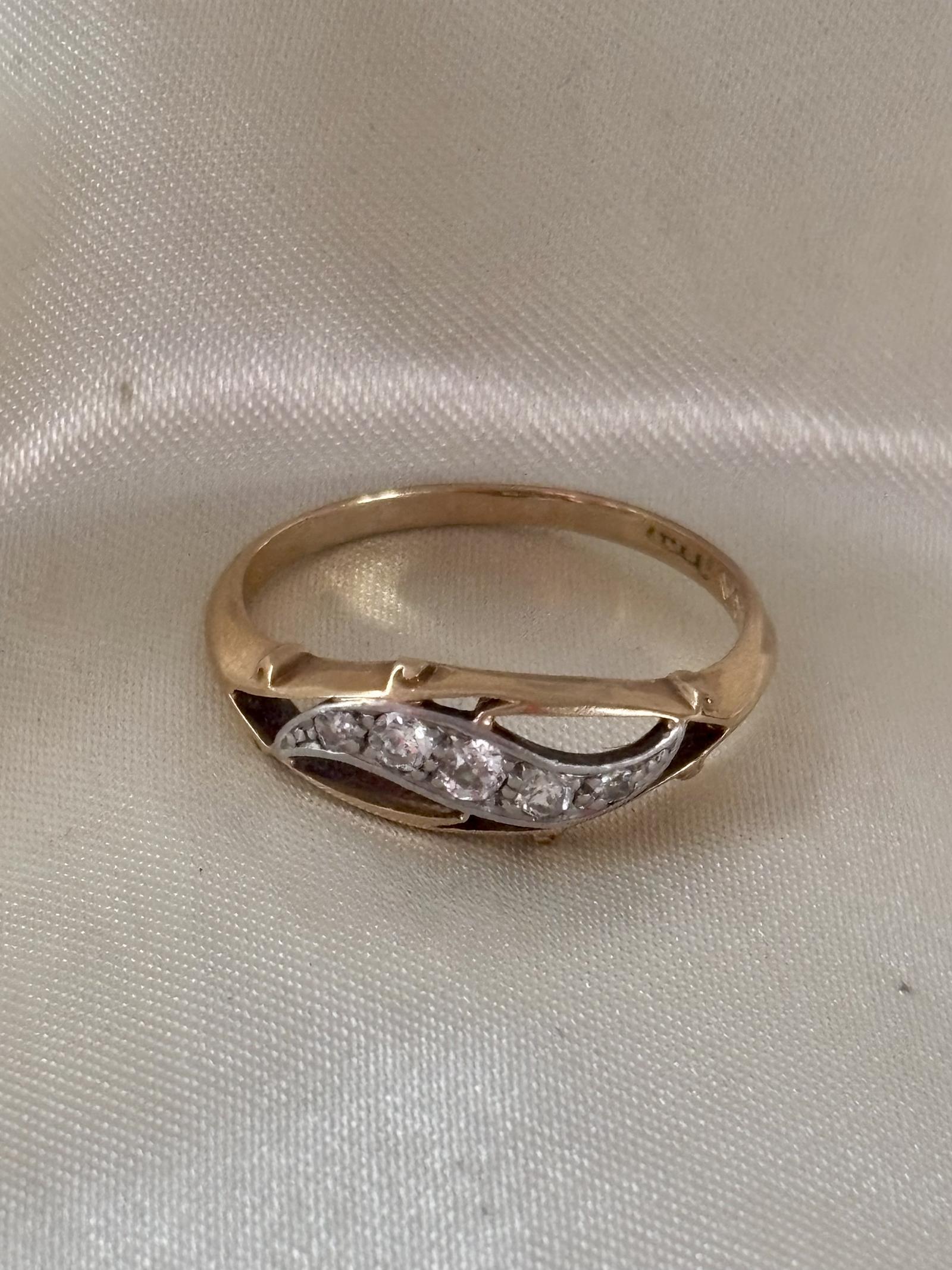Art Deco Crossover Diamond Ring (1 of 8) Art Deco Crossover Diamond Ring (1 of 8)