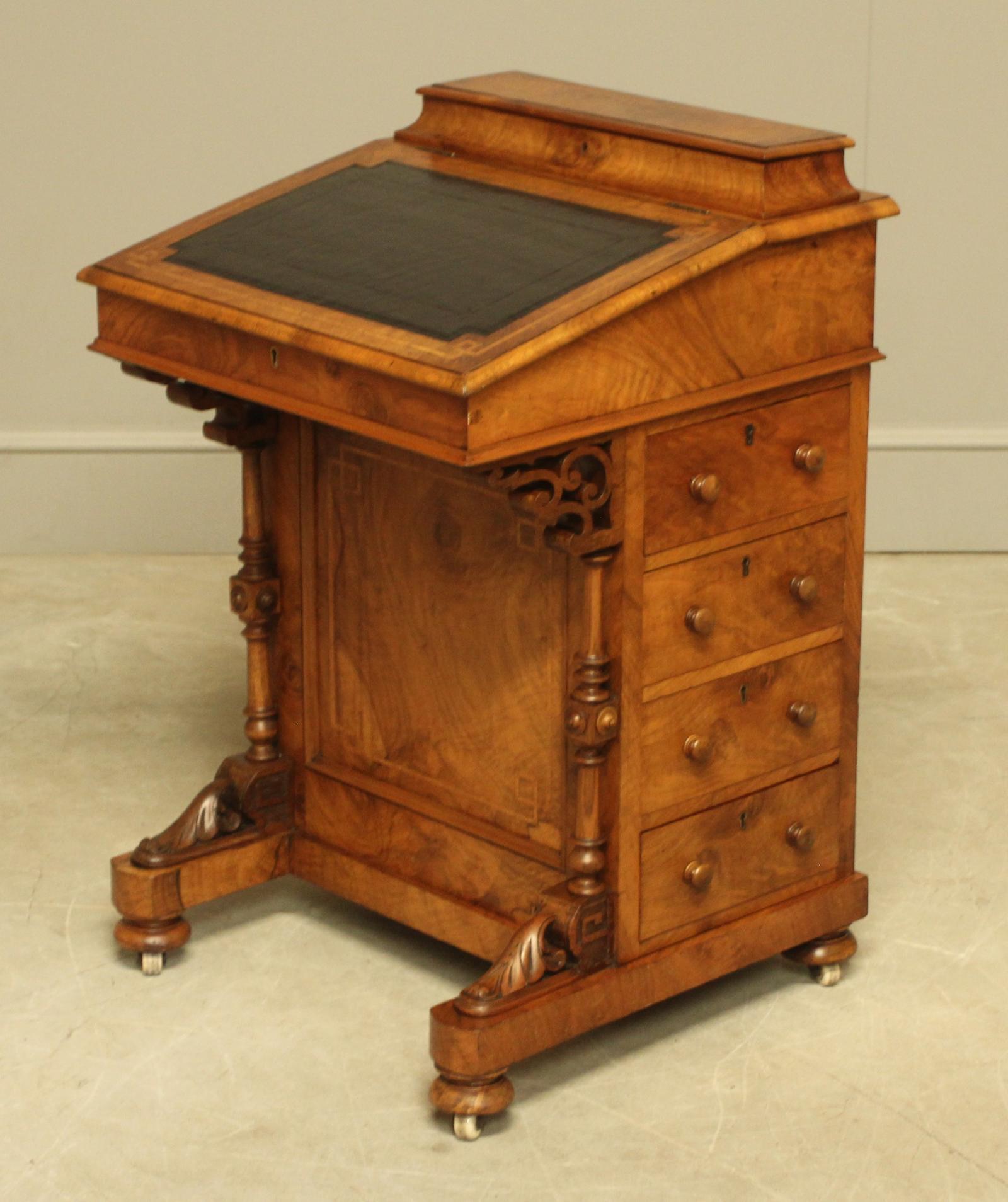 Victorian Inlaid Walnut Davenport (1 of 9)