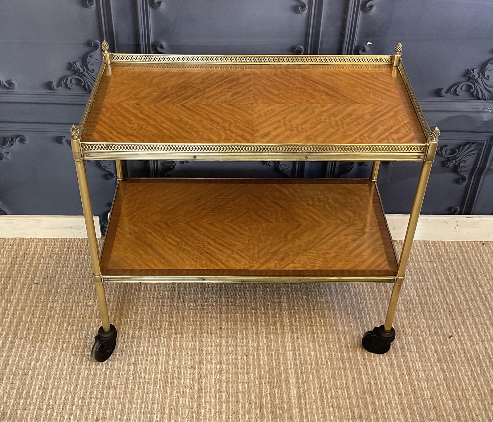 Satinwood & Gilt Lacquered Brass Trolley (1 of 1) Satinwood & Gilt Lacquered Brass Trolley (1 of 1)