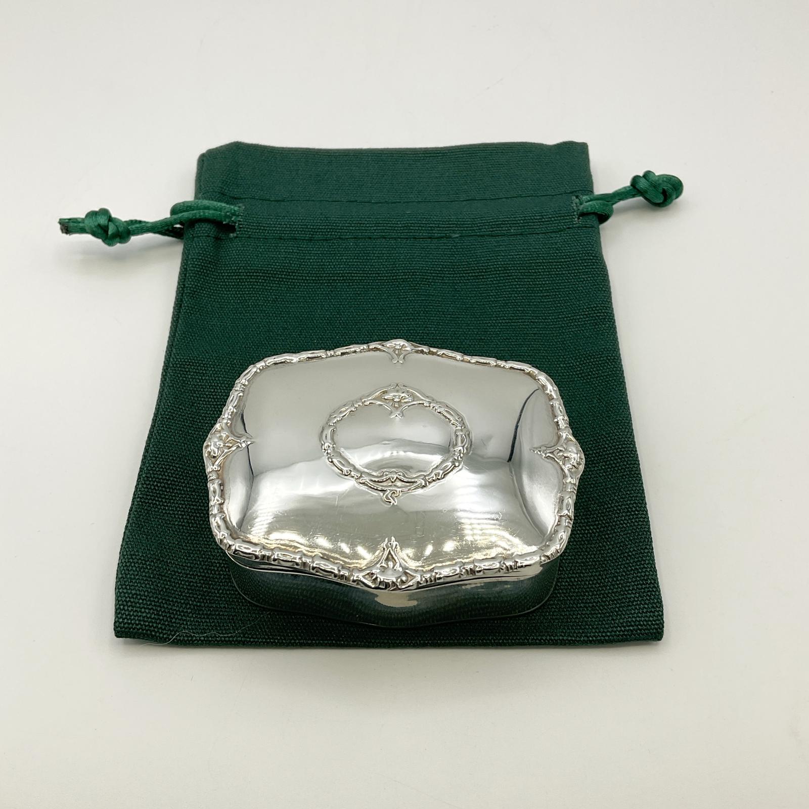 Antique Small Sterling Silver Jewellery Box - 1909 Hallmarks (1 of 14)