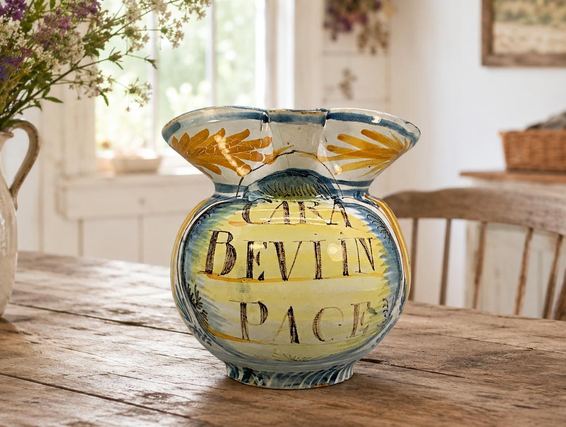 Italian Majolica Pharmacy Jug Polychrome, Mangonese & Yellow 19th Century Delft Faience (1 of 15) Italian Majolica Pharmacy Jug Polychrome, Mangonese & Yellow 19th Century Delft Faience (1 of 15)