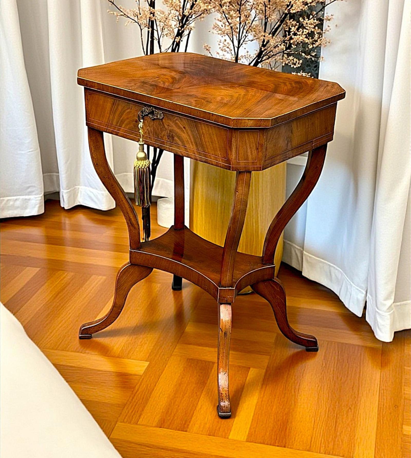 19th Century Figured Mahogany Work Table (1 of 12)