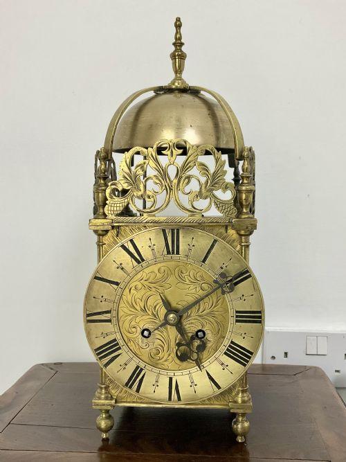 Quarter Striking Two Bell Brass Lantern Clock by Peerless (Mathias Bauerle) (1 of 13)
