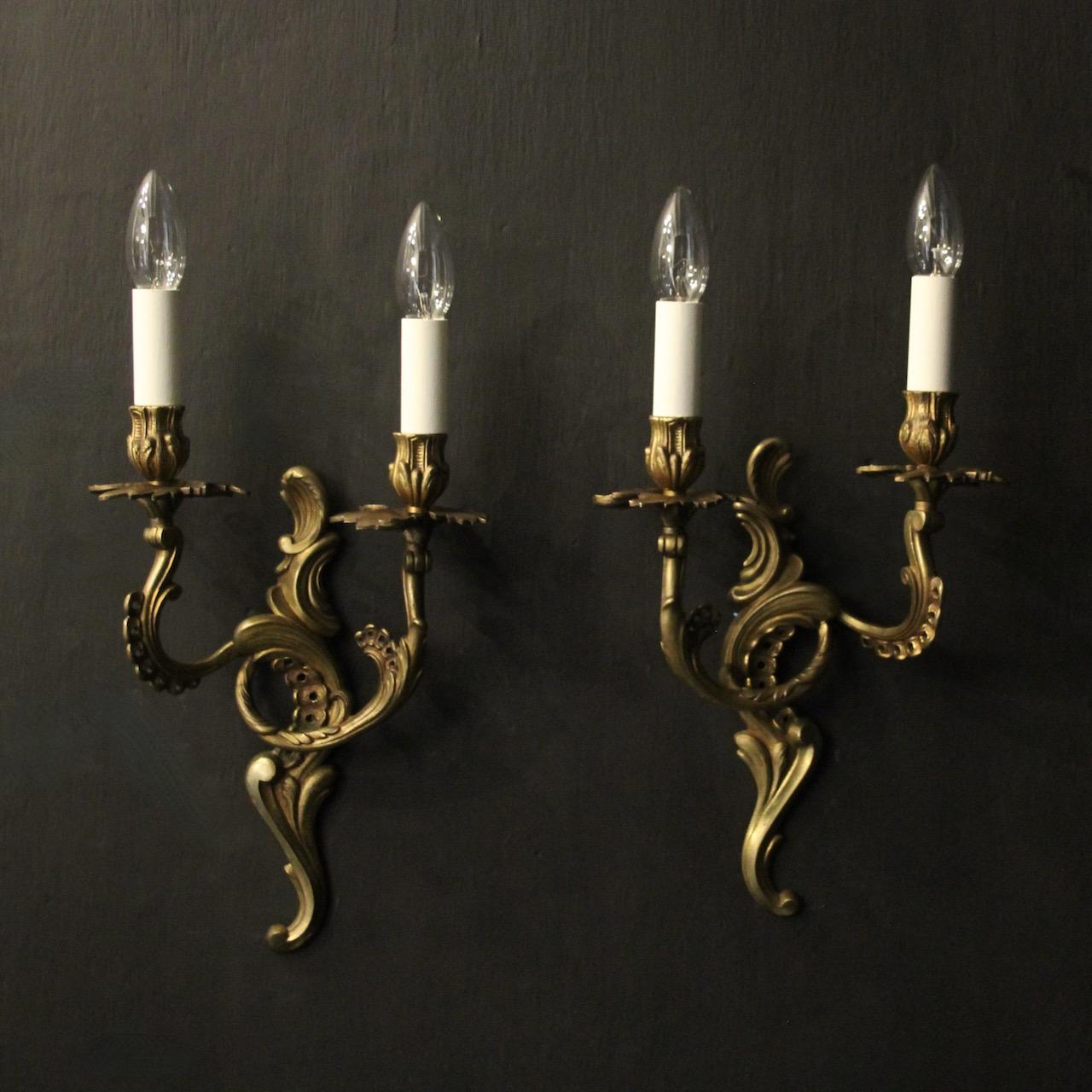 French Pair Of Gilded Antique Wall Lights (1 of 10) French Pair Of Gilded Antique Wall Lights (1 of 10)