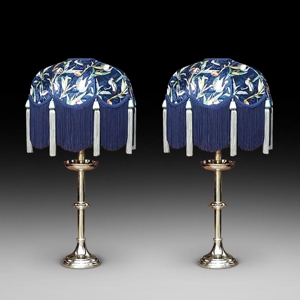 Pair of Gothic Style Late Victorian Brass Candlestands (1 of 5)