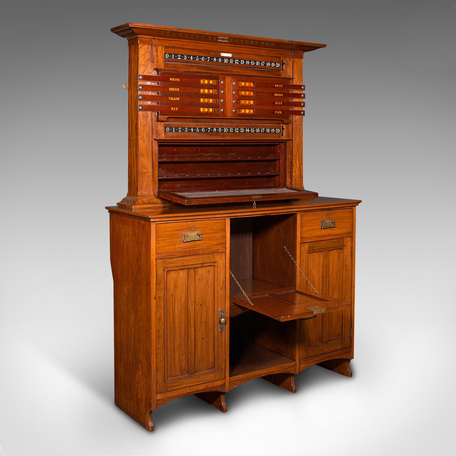 Large Antique Score Cabinet, English Walnut, Billiard, Pool, Thurston, Edwardian (1 of 12)