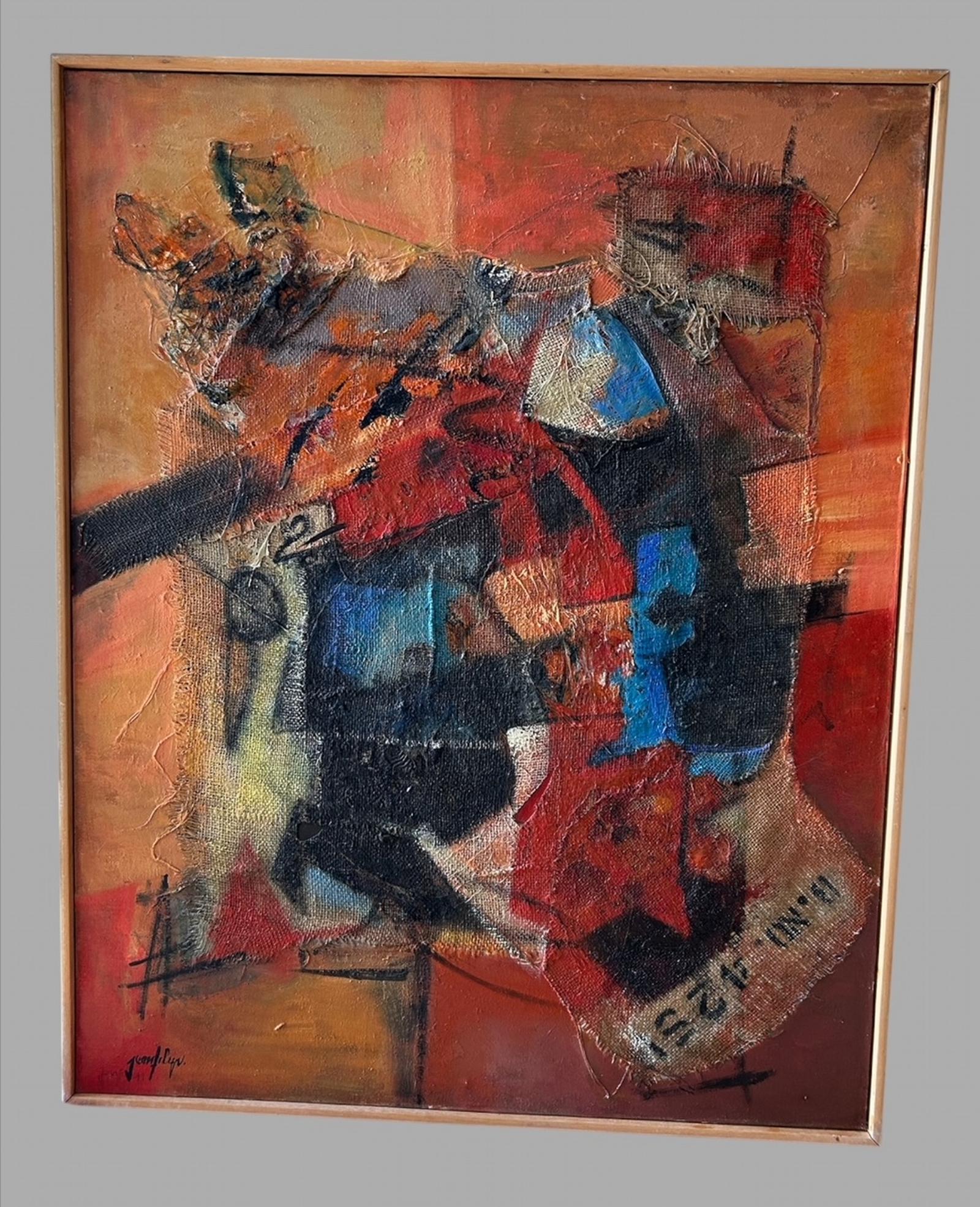 Jeanfilip - Highly Decorative Sized Framed Mixed Media and Collage - Entitled 'nel Sacco' (1 of 10)