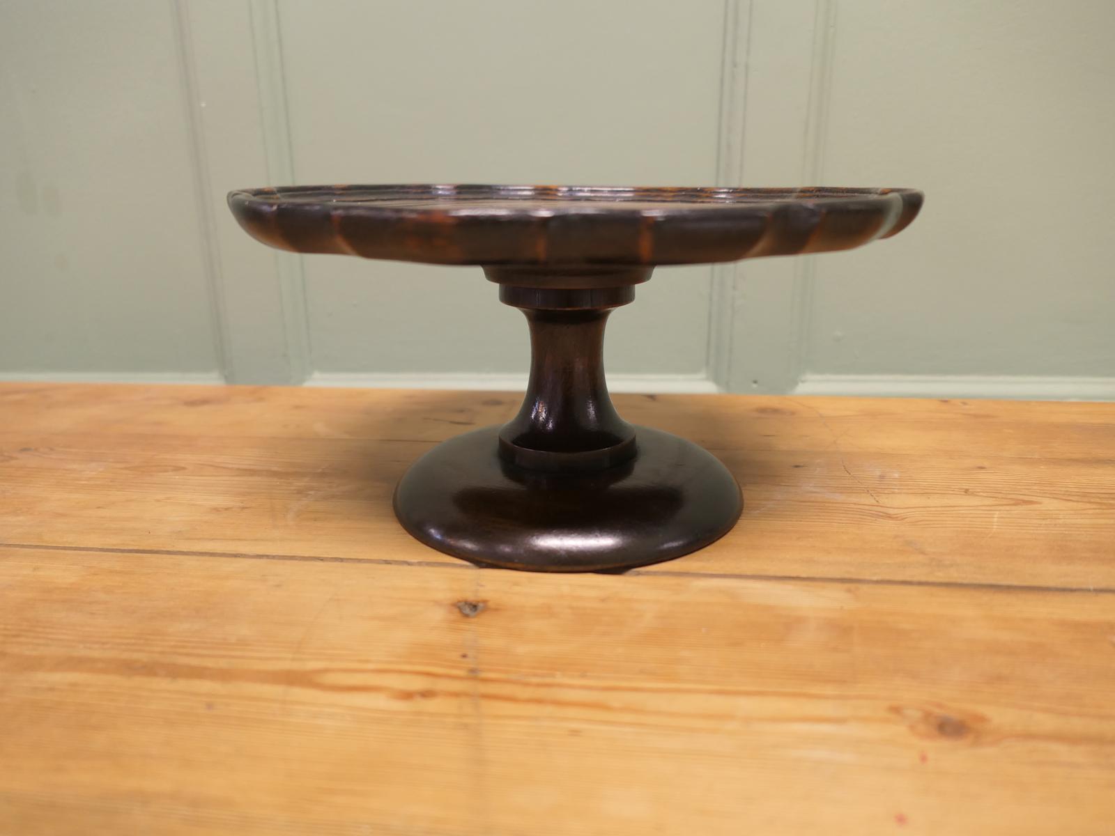 Art Deco Oak Lazy Susan Tazza (1 of 4)