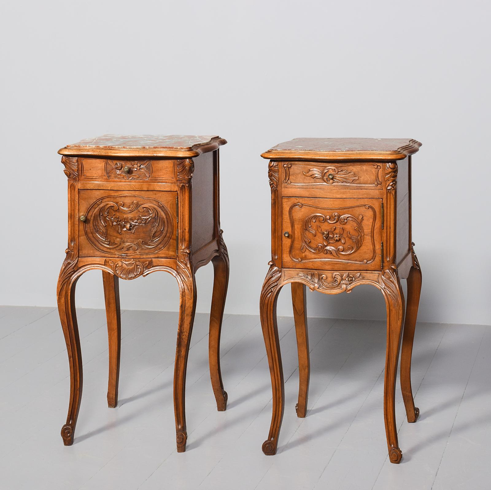 Pair of Late Victorian, Louis XIV Style Marble Top Freestanding Bedside Cabinets (1 of 10) Pair of Late Victorian, Louis XIV Style Marble Top Freestanding Bedside Cabinets (1 of 10)