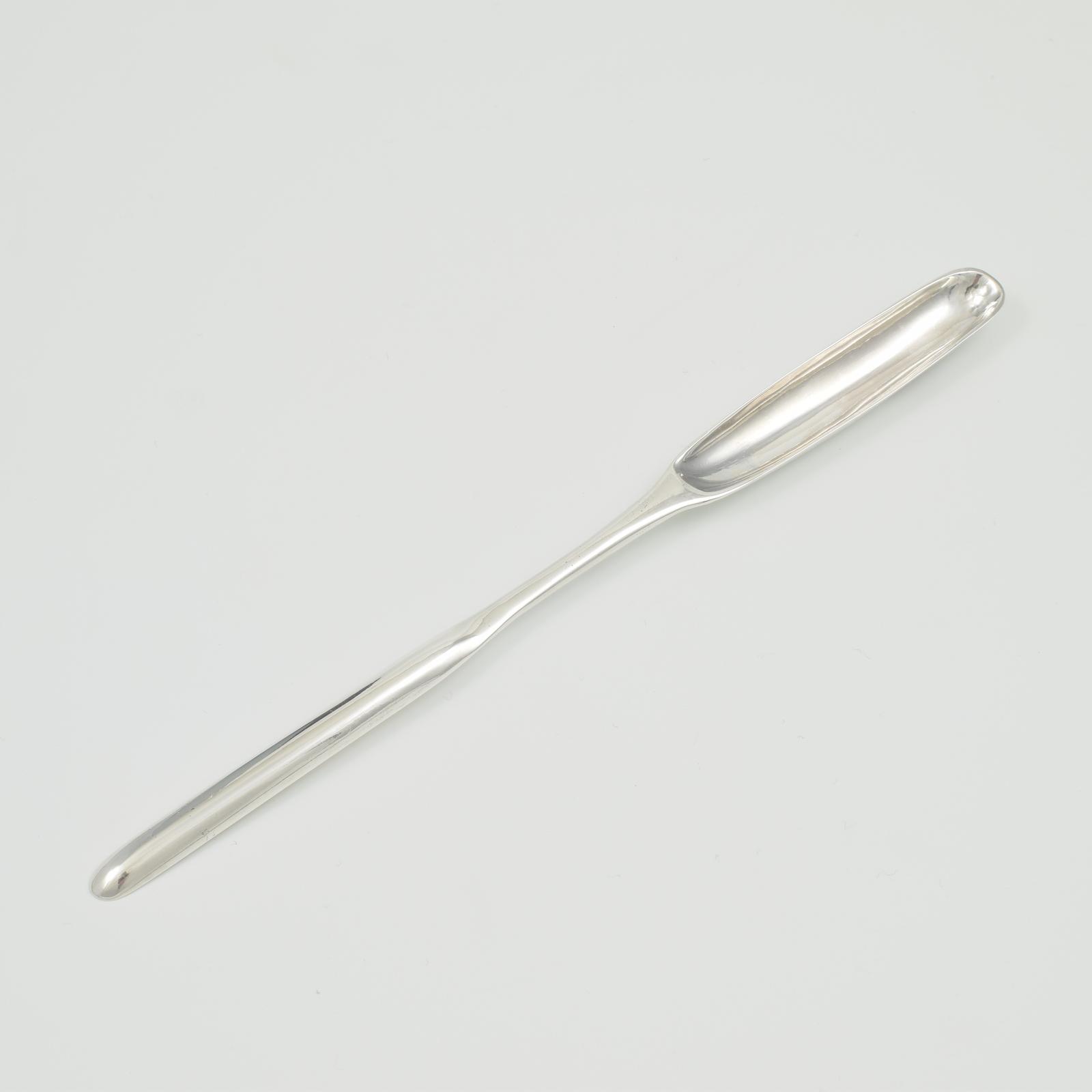 Very Rare George II Silver Reversed Double Ended Marrow Scoop London 1751 Georgian (1 of 5)