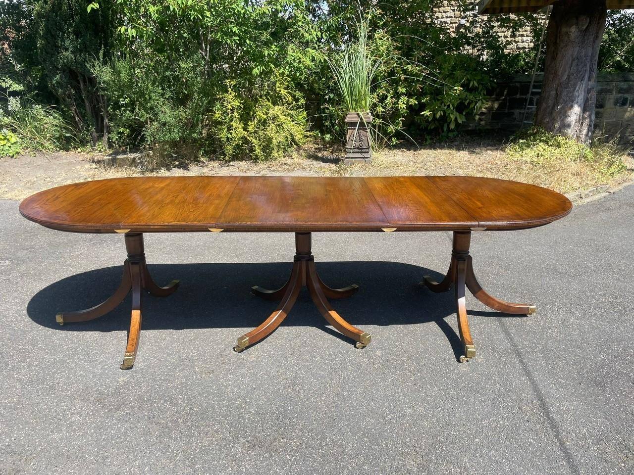 Antique Triple Pillar Extending Dining Table 9ft Long (1 of 16) Antique Triple Pillar Extending Dining Table 9ft Long (1 of 16)