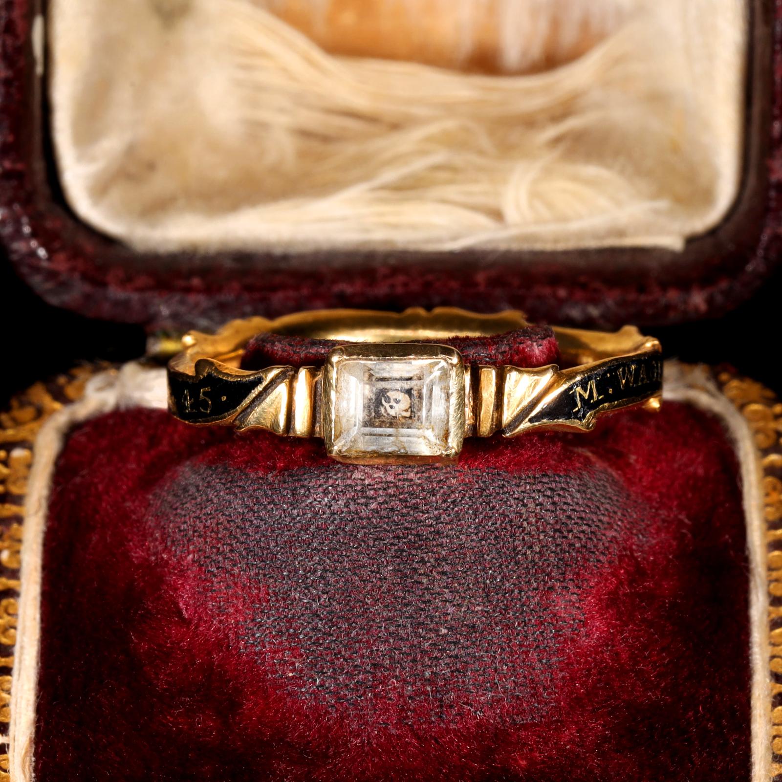 The Antique Georgian 1750 Crystal Skull Mourning Ring (1 of 10)