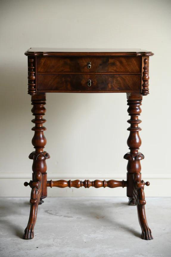 Antique Continental Walnut Work Table (1 of 8)