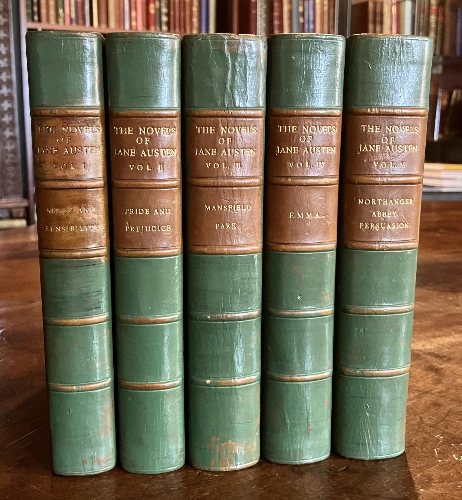 1933 Jane Austen Novels Complete Leather Bound Set in 5 X Volumes Original Text (1 of 3)
