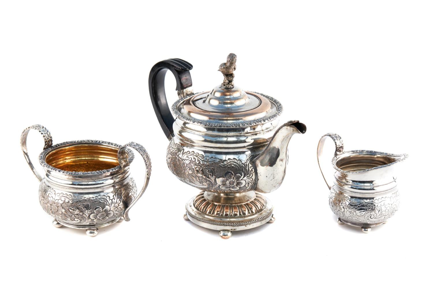 Antique Ornate Silver Plated Tea Set (1 of 11)