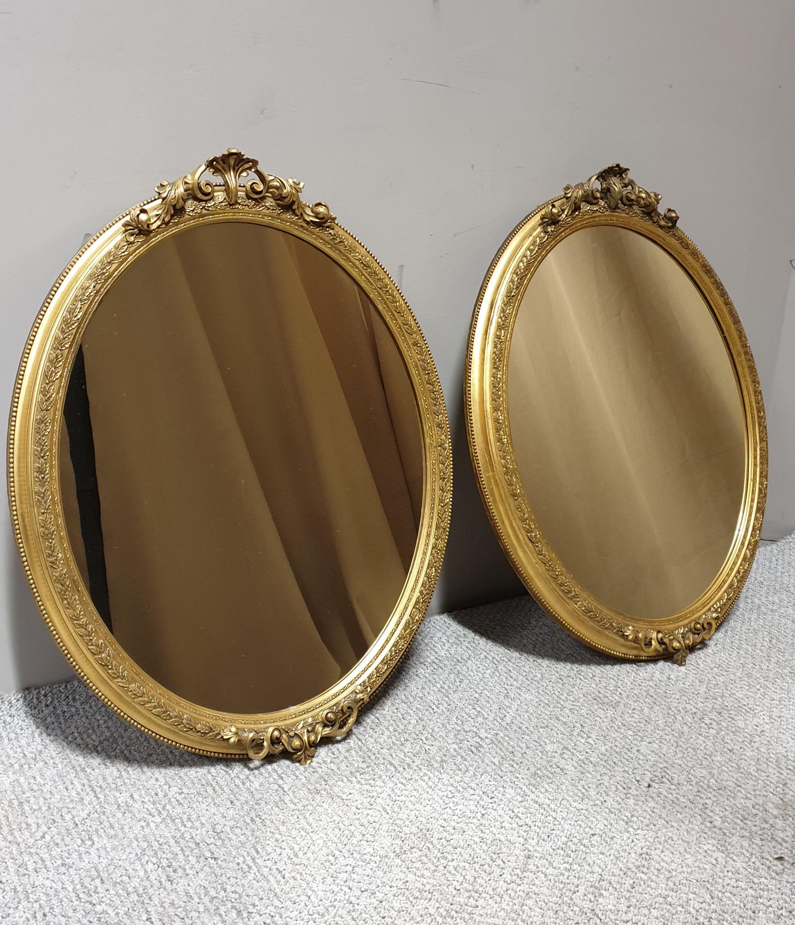 Superb Quality Victorian Oval Gilt Wall Mirrors (1 of 1)