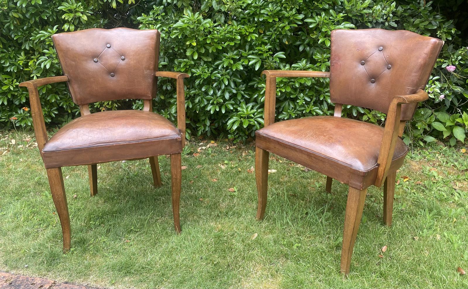 Pair of Leather Bridge Chairs (1 of 4)