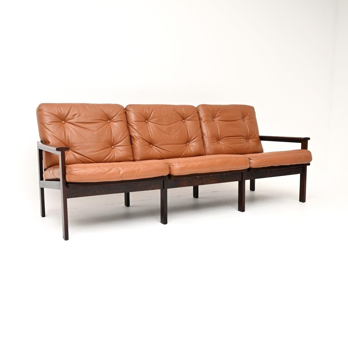 Danish Rosewood & Leather Capella Sofa by Illum Wikkelso (1 of 10) Danish Rosewood & Leather Capella Sofa by Illum Wikkelso (1 of 10)