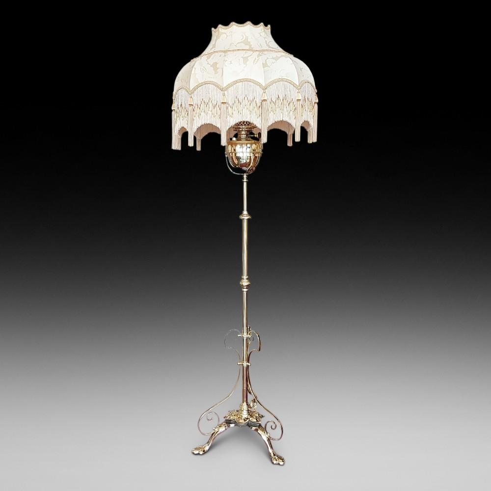 Art Nouveau Brass Adjustable Standard Lamp (1 of 7)