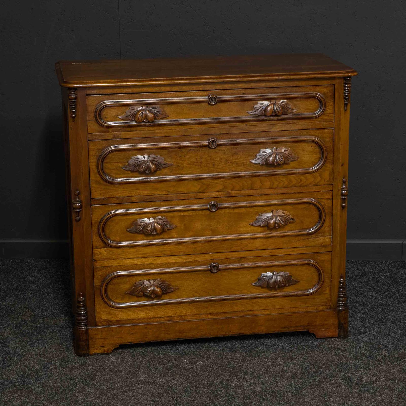 Late 19th Century French Walnut Chest of Drawers (1 of 15)