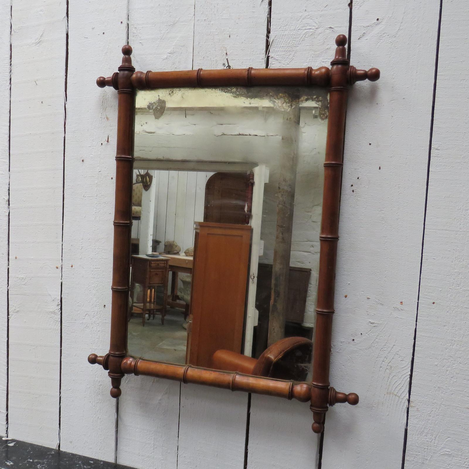 Antique Faux Bamboo Mirror (1 of 9)