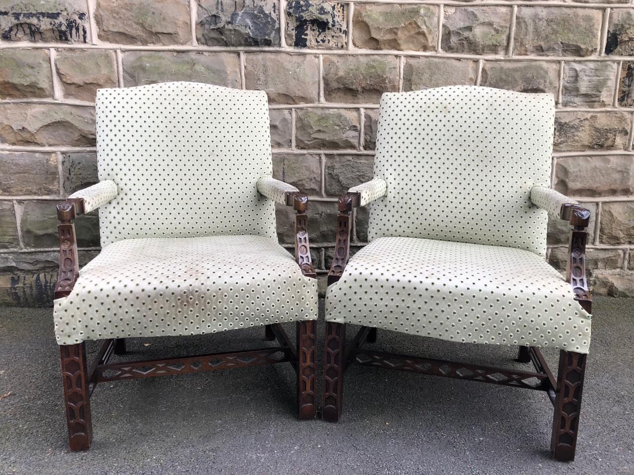 Pair of Mahogany Gainsborough Armchairs (1 of 9) Pair of Mahogany Gainsborough Armchairs (1 of 9)