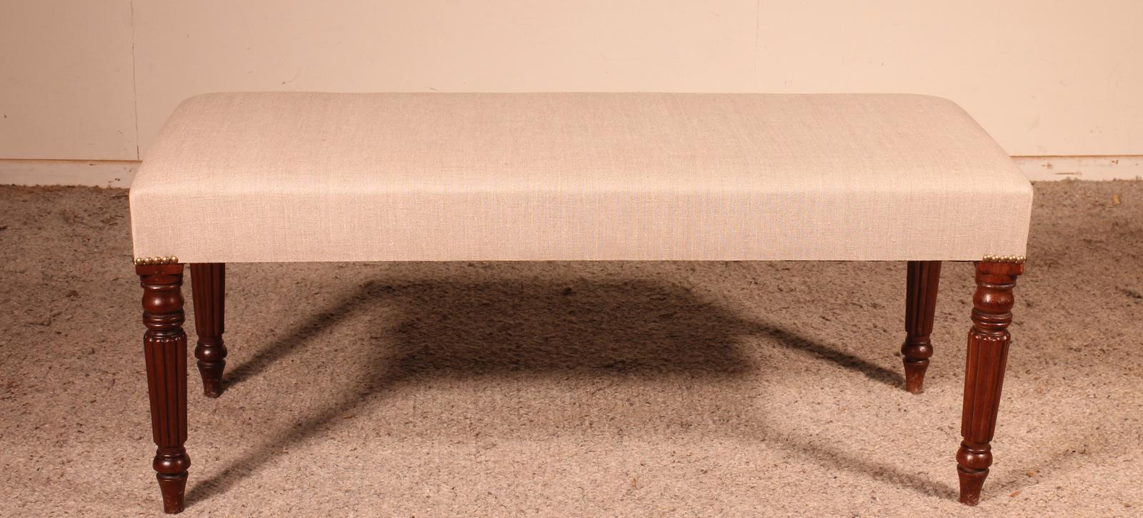 19th Century Mahogany Bench From England (1 of 10)