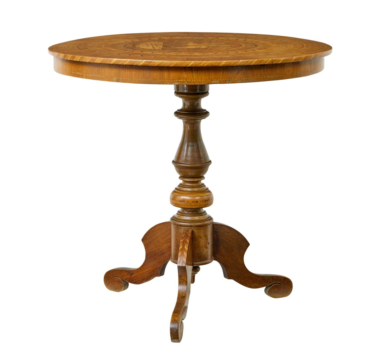 19th Century Inlaid Walnut Sorrento Table (1 of 6)