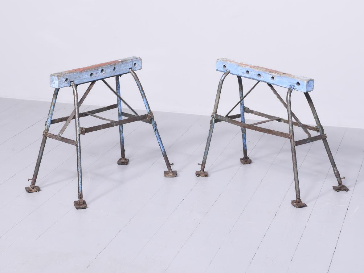 Adapted Industrial Steel, Wood & Plate Glass Coffee Table (1 of 10) Adapted Industrial Steel, Wood & Plate Glass Coffee Table (1 of 10)