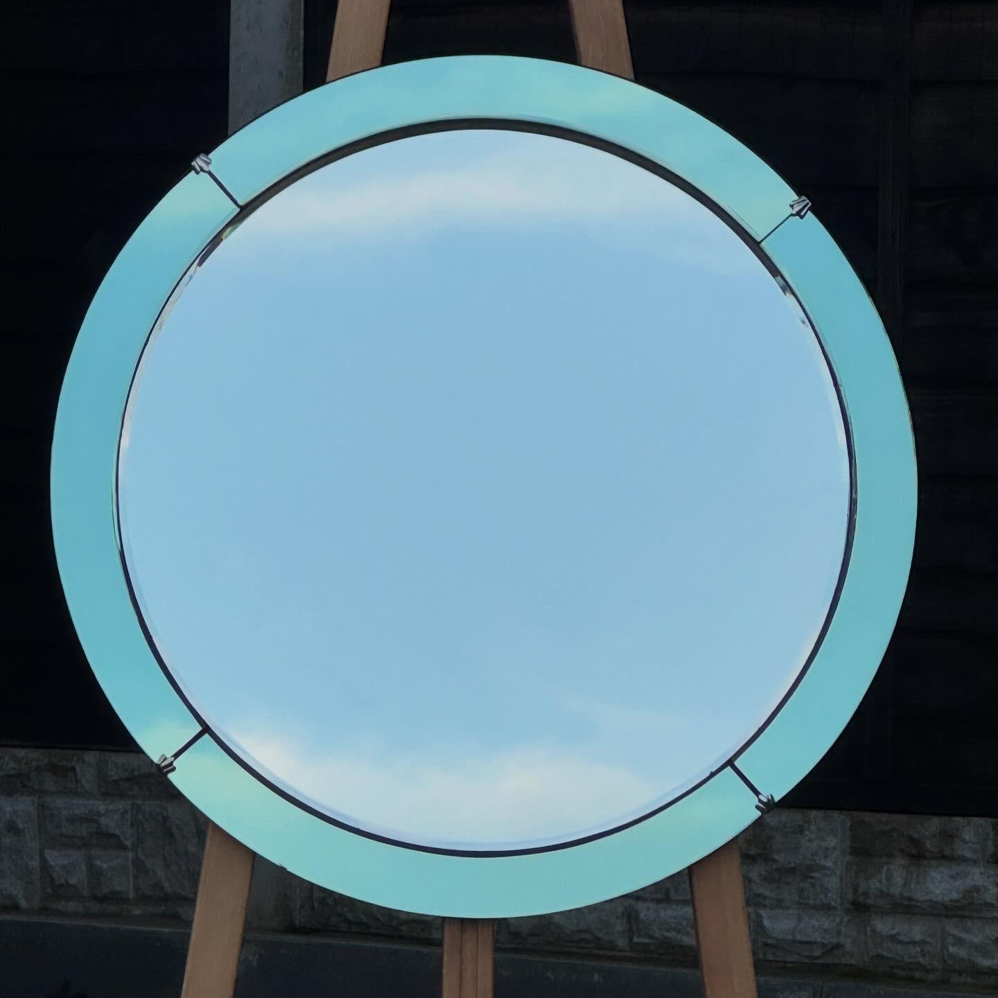 Circular Green Edged Deco Mirror (1 of 4) Circular Green Edged Deco Mirror (1 of 4)