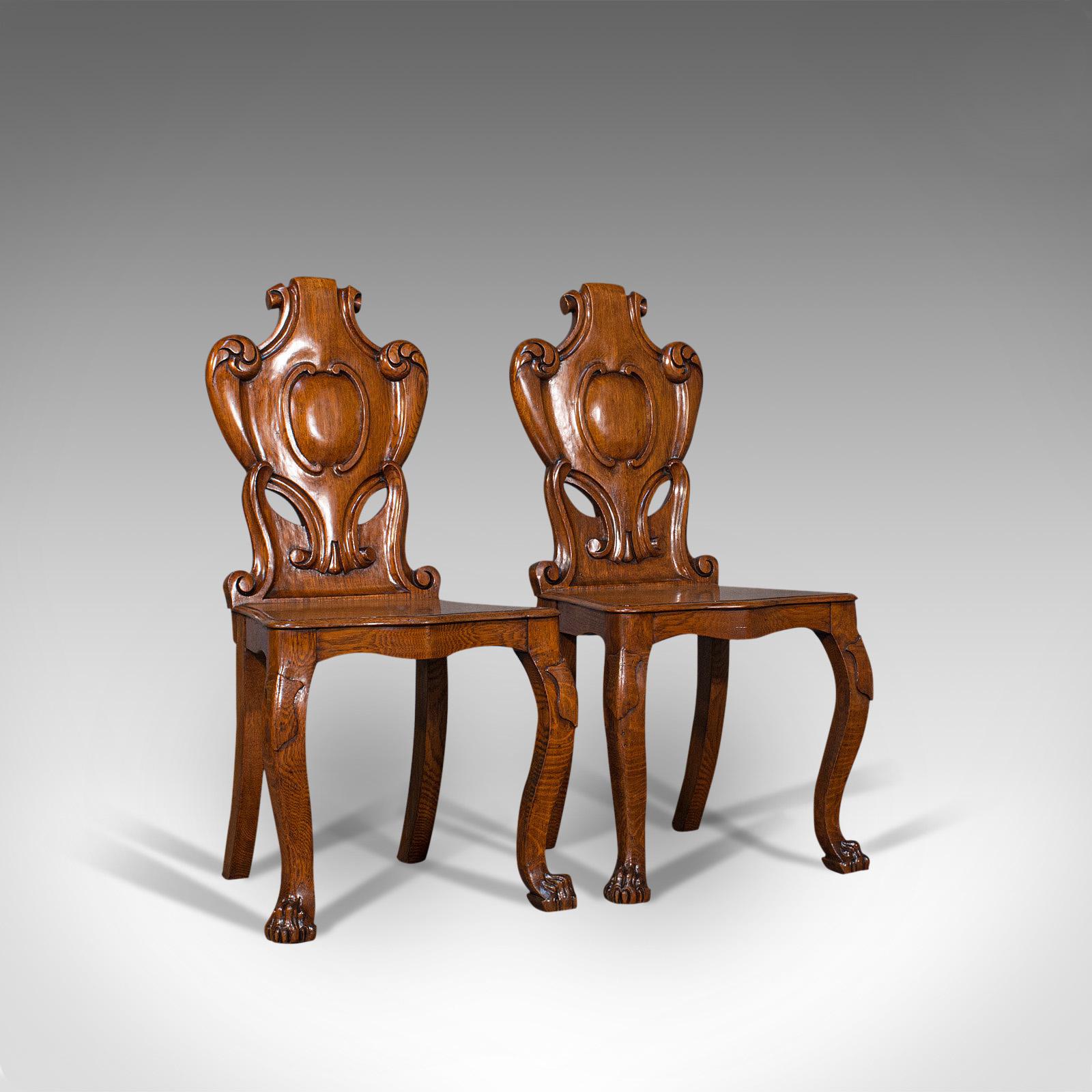 Pair of Antique Shield Back Chairs, Scottish, Oak, Hall Seat, Victorian c.1880 (1 of 12) Pair of Antique Shield Back Chairs, Scottish, Oak, Hall Seat, Victorian c.1880 (1 of 12)