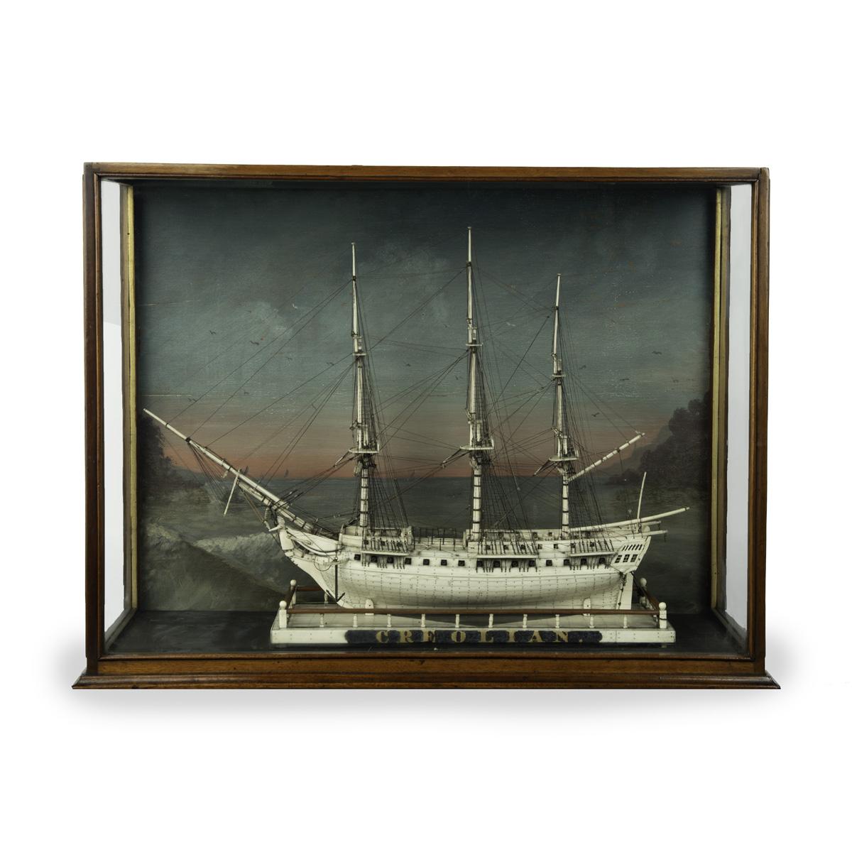 Napoleonic Era Bone Prisoner of War Model of the 40-gun Frigate ‘Creolian’ (1 of 19)
