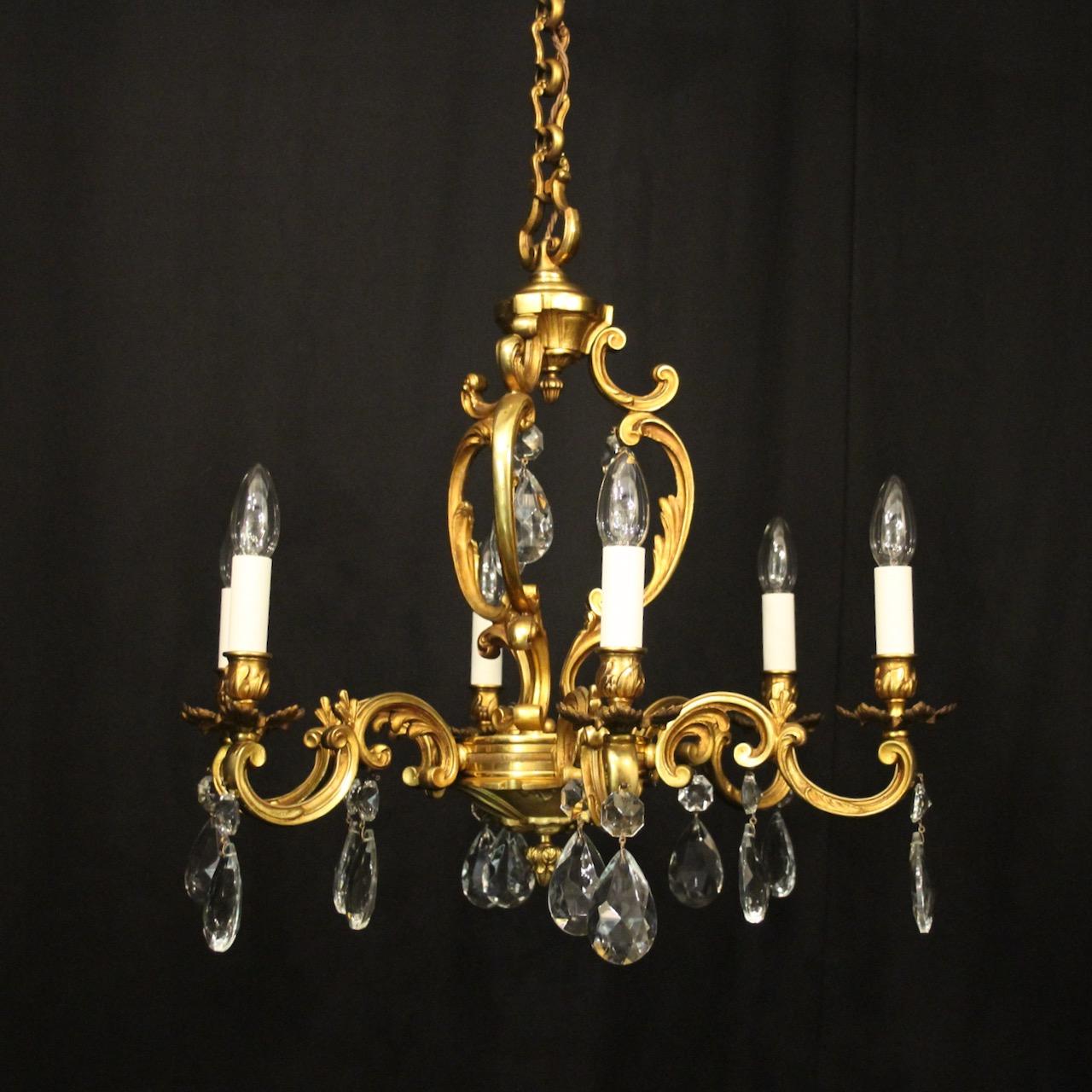 French Gilded 6 Light Antique Chandelier (1 of 10) French Gilded 6 Light Antique Chandelier (1 of 10)