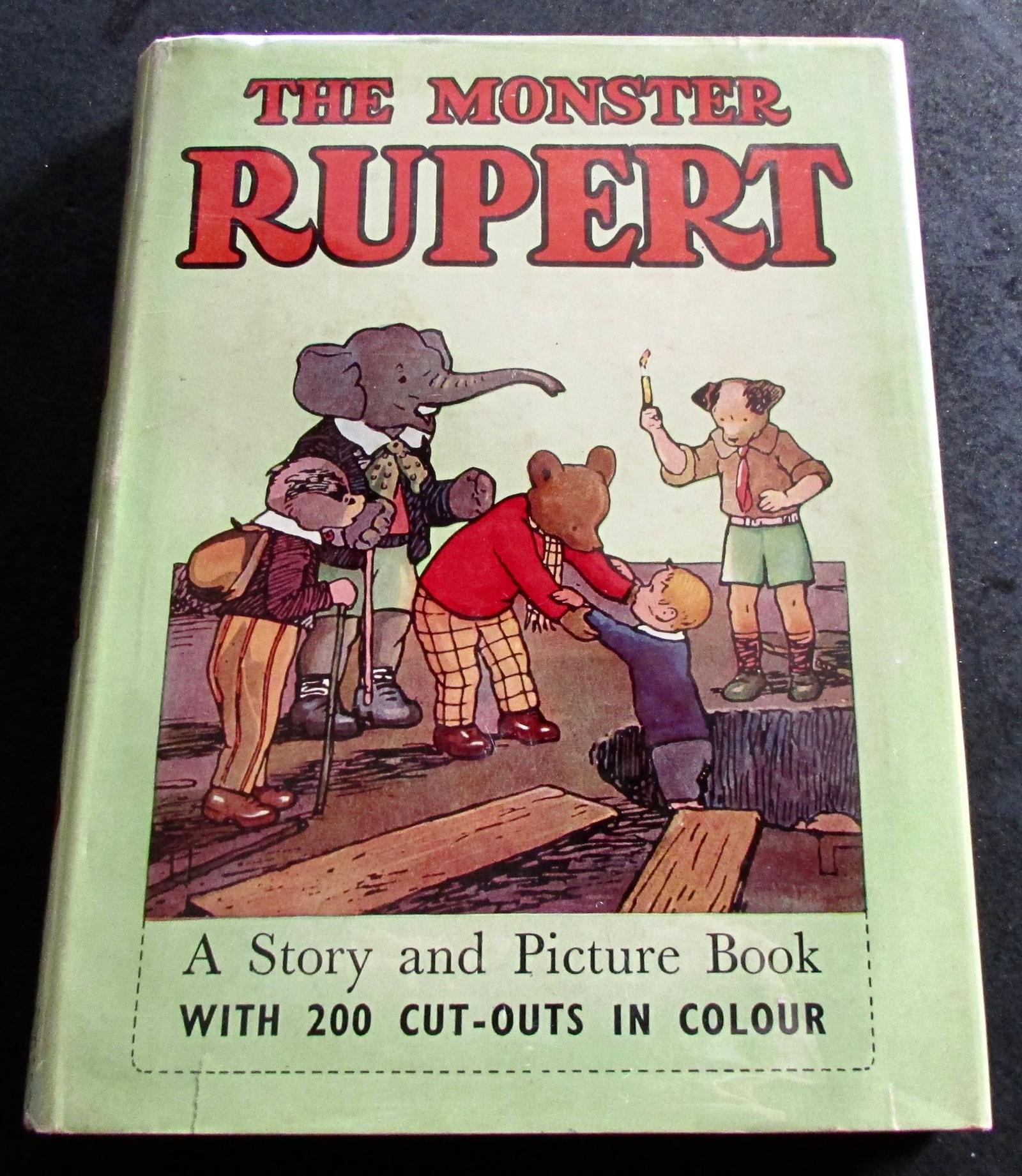 1950 The Monster Rupert Story & Picture Book + Cut Outs & Dust Jacket (1 of 4)