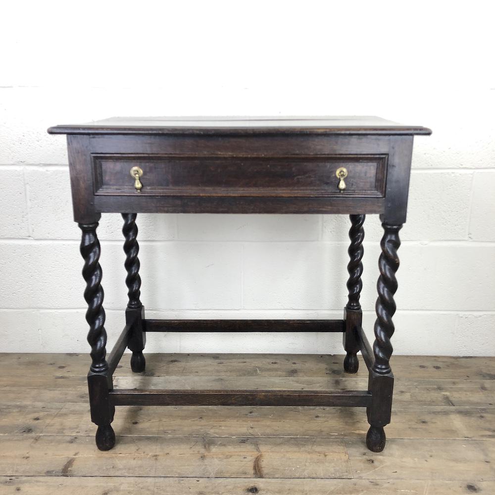 Antique Oak Side Table with Drawer (1 of 10) Antique Oak Side Table with Drawer (1 of 10)