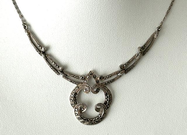Early 20th Century Austrian Silver & Marcasite Pendant Necklace (1 of 6) Early 20th Century Austrian Silver & Marcasite Pendant Necklace (1 of 6)