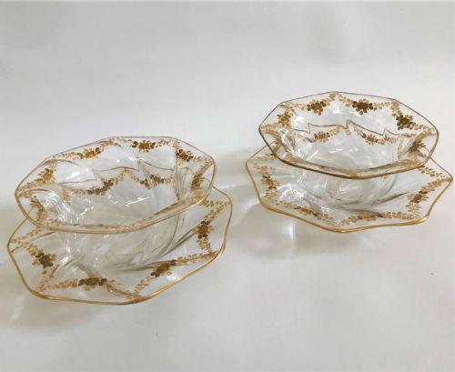 Fabulous Pair of Gilded French Bowls & Saucers (1 of 7)