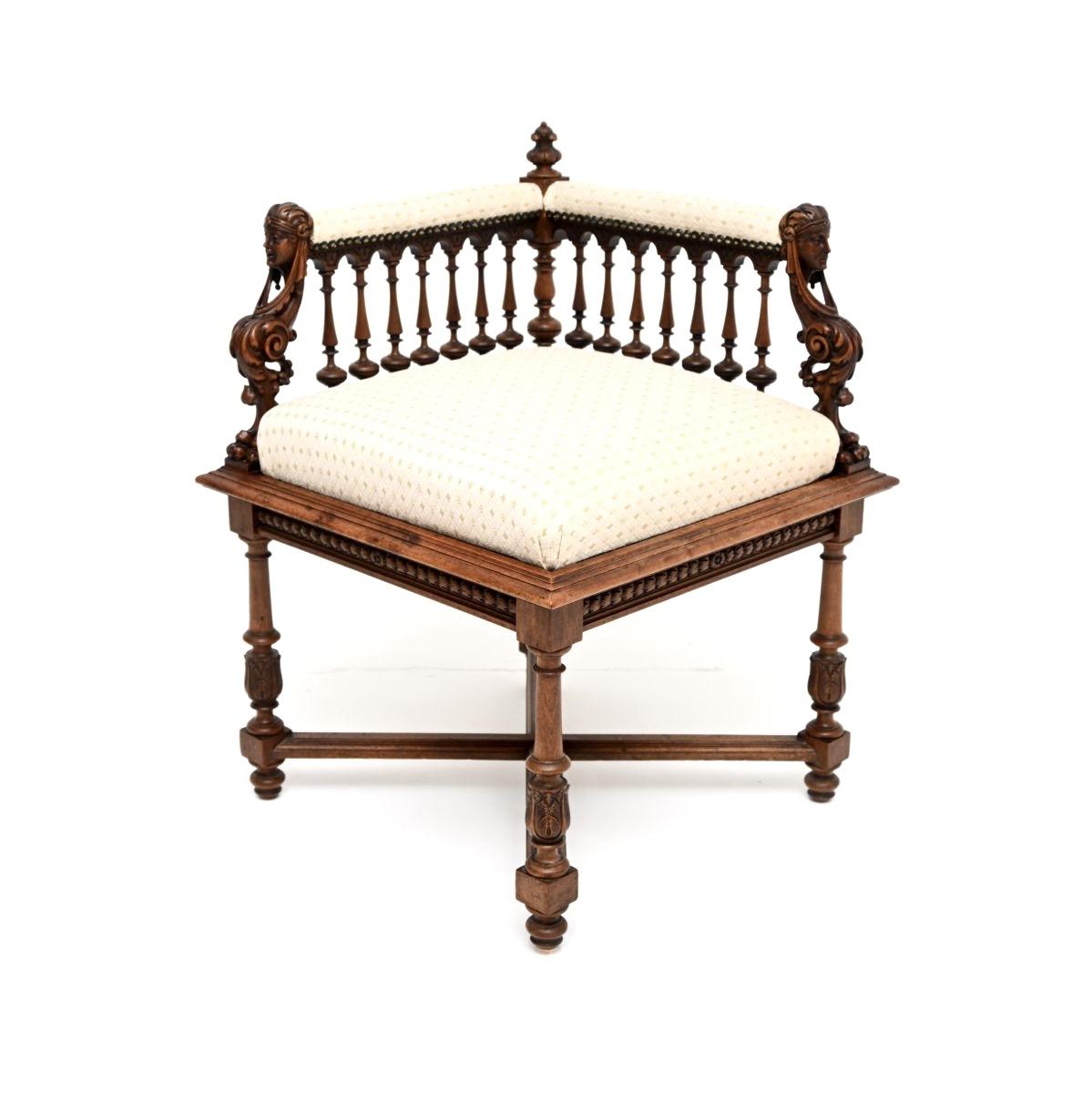 Antique Victorian Carved Walnut Corner Chair (1 of 10) Antique Victorian Carved Walnut Corner Chair (1 of 10)