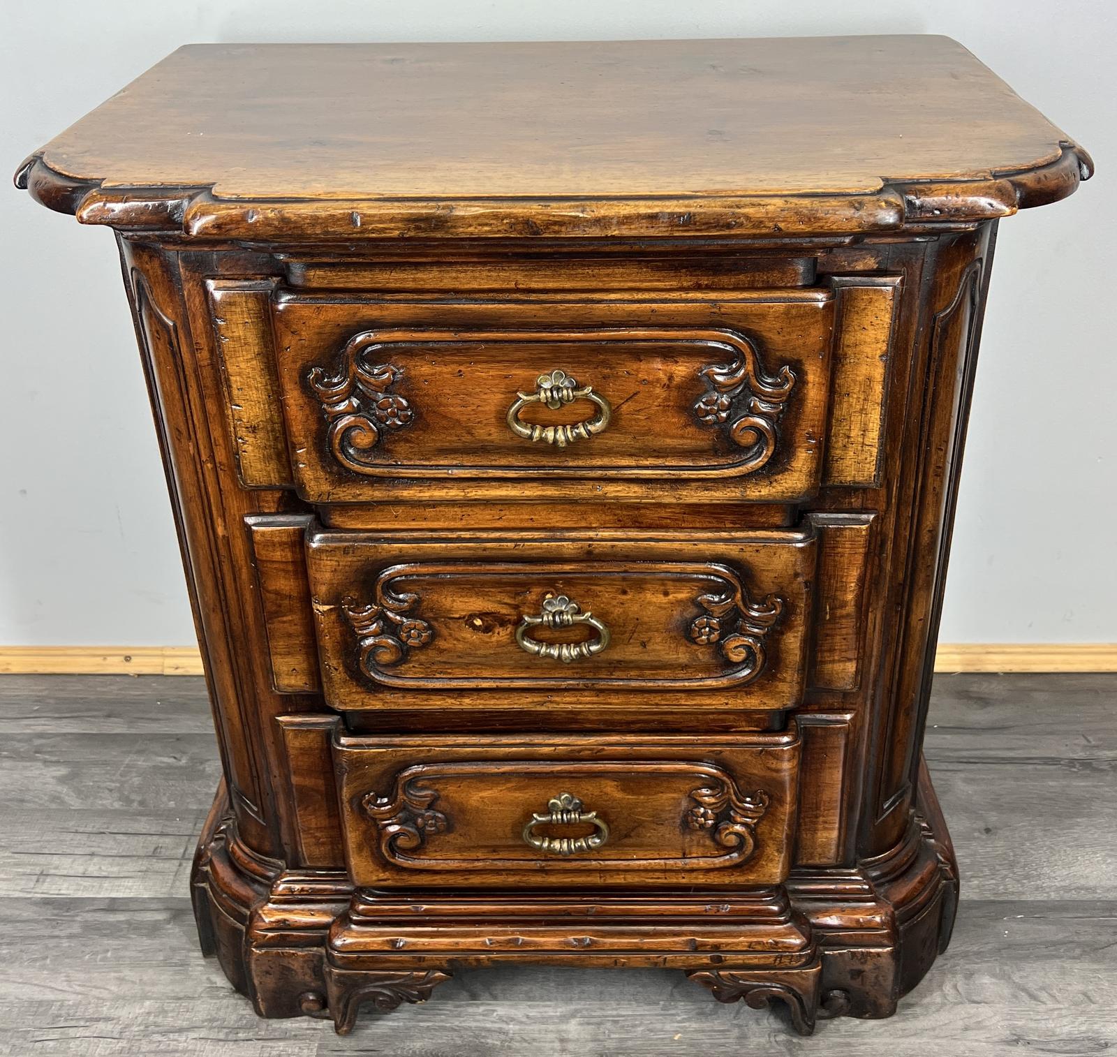 Bedside Tables Vintage French Style Nightstands Cabinets 3 Drawers (1 of 12)