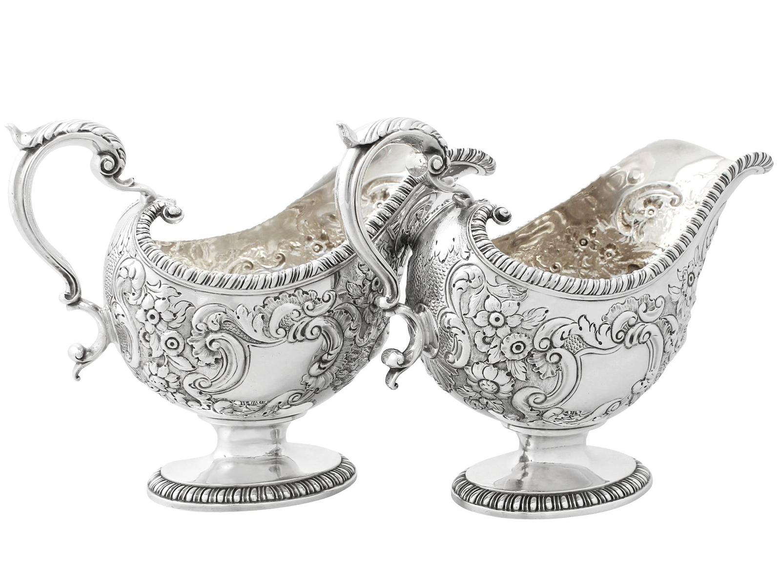 Sterling Silver Sauce Boats - Regency Style Antique 1765 (1 of 12)
