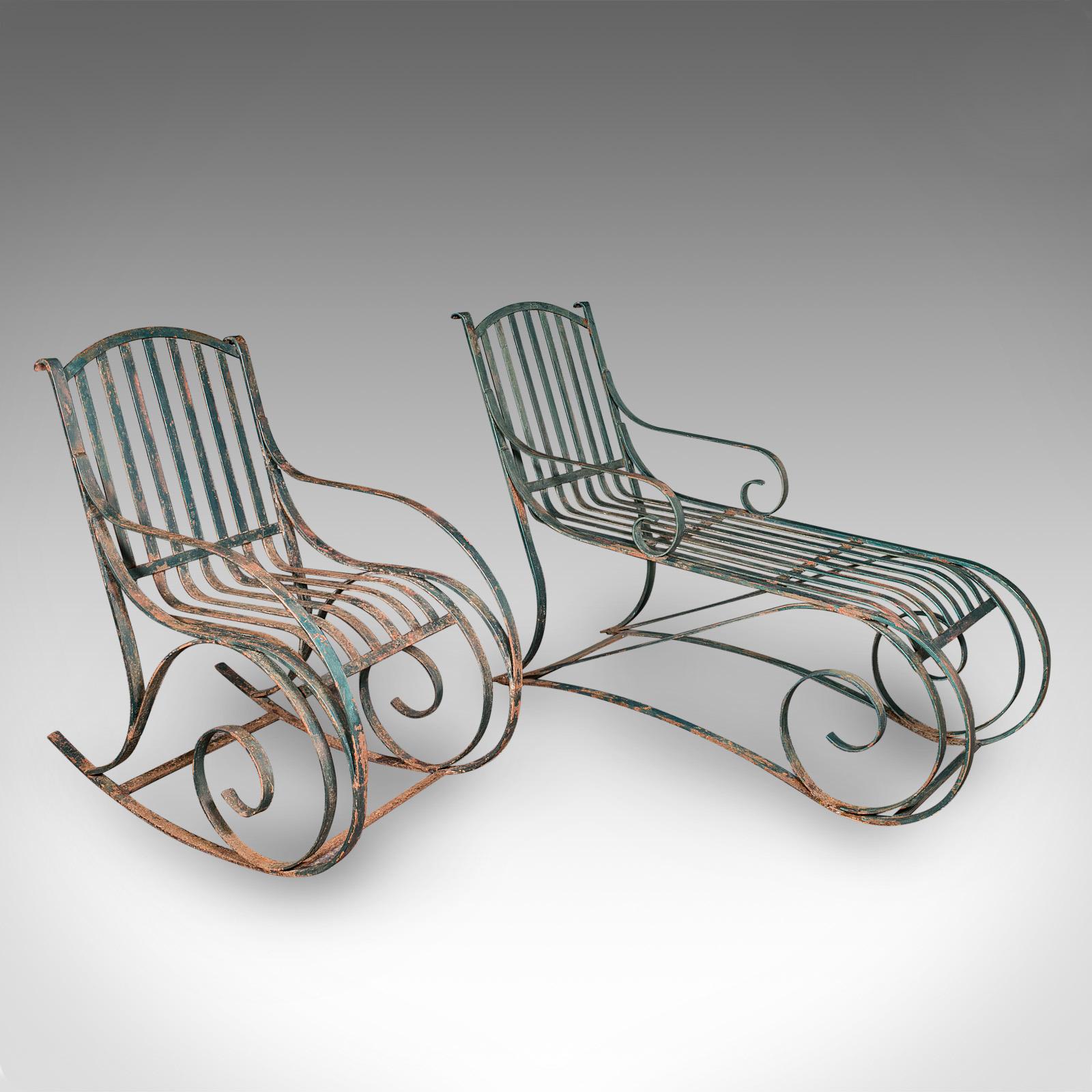 Antique Garden Lounger Set, English, Outdoor, Rocker, Steamer Chair, Edwardian (1 of 12) Antique Garden Lounger Set, English, Outdoor, Rocker, Steamer Chair, Edwardian (1 of 12)