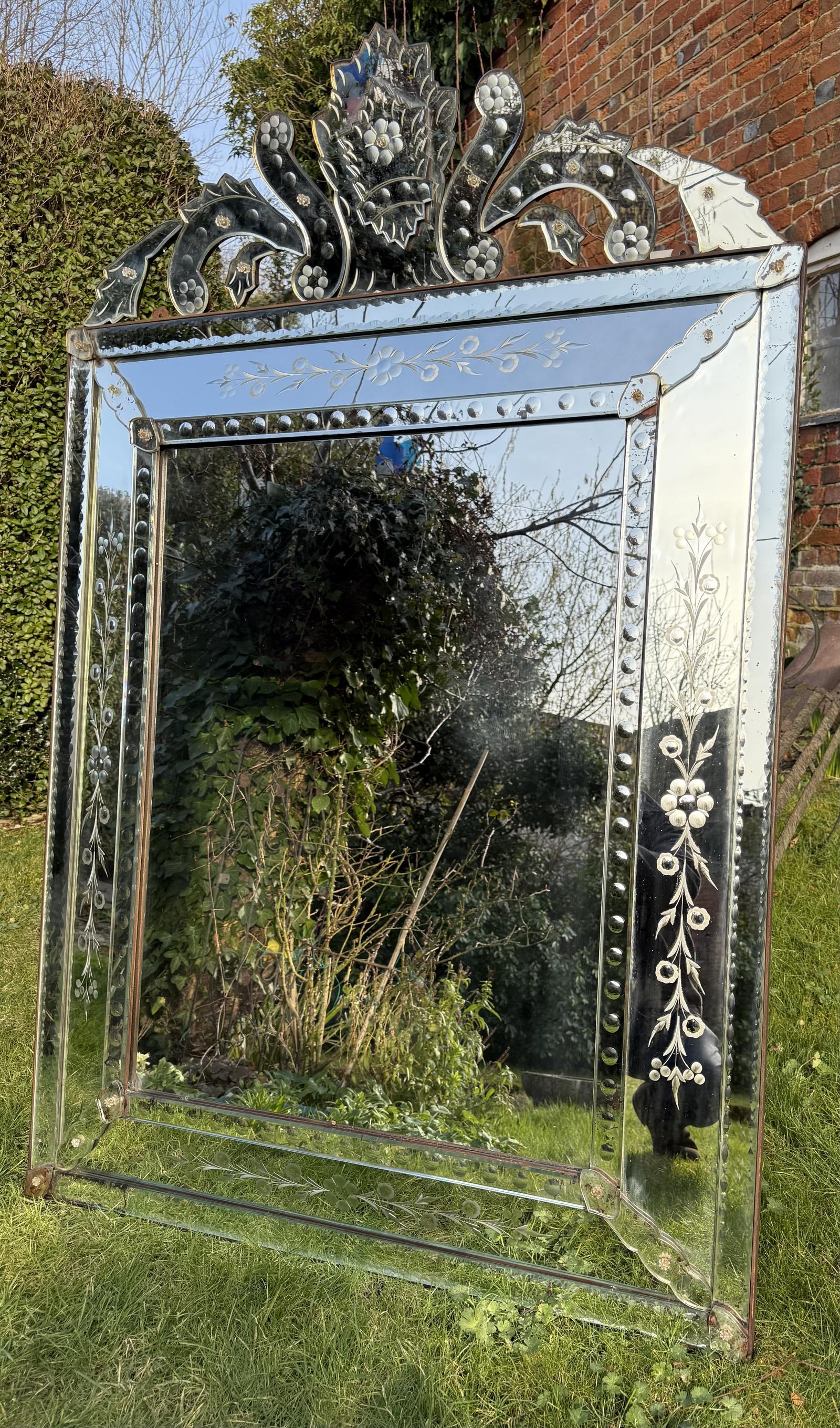 Large Cut Glass Venetian Mirror (1 of 5) Large Cut Glass Venetian Mirror (1 of 5)