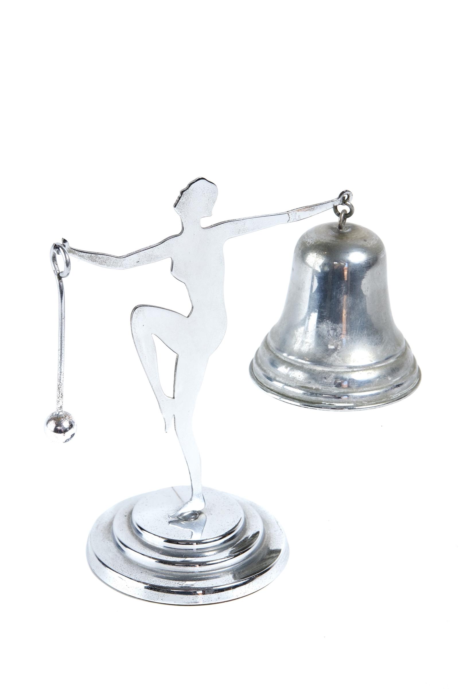 Art Deco Chrome Lady Dinner Gong c.1930 (1 of 6)