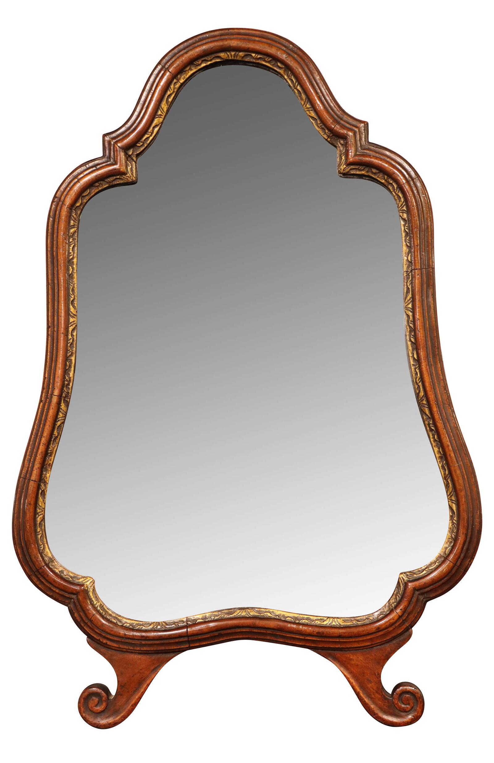 Fine 18th Century Walnut Strut Dressing Table Mirror with Gilt Slip (1 of 3) Fine 18th Century Walnut Strut Dressing Table Mirror with Gilt Slip (1 of 3)