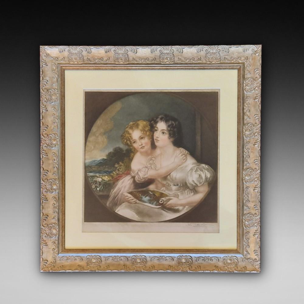 John Cother Webb (1855-1927) - Messotint of Mother & Daughter (1 of 5)