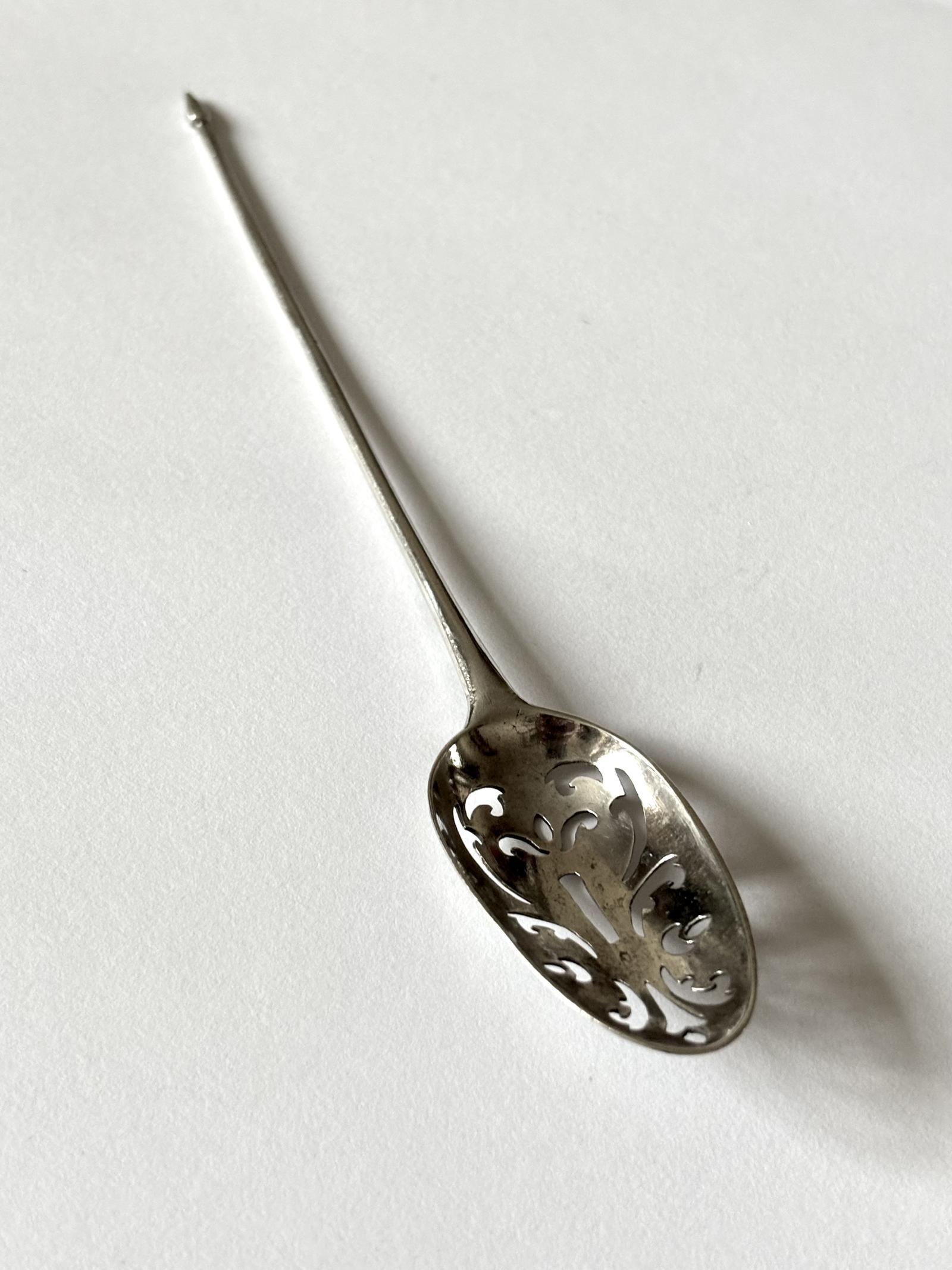 Antique Silver 18th Century Mote Spoon c.1750 (1 of 8)