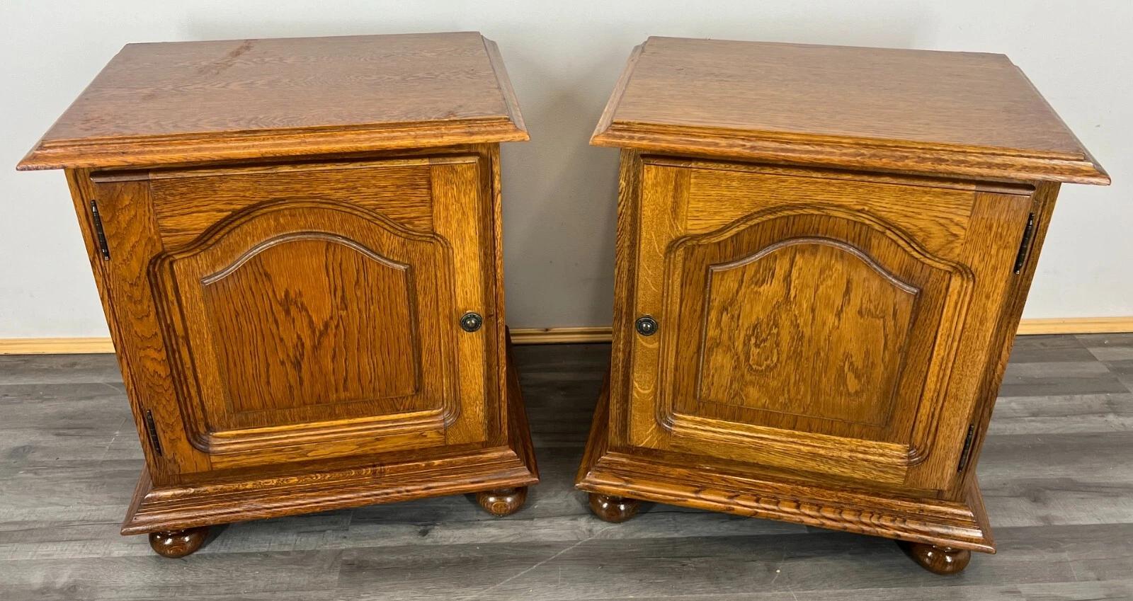 Pair of Bedside Tables Vintage French Style Cupboards Carved Cabinets (1 of 9) Pair of Bedside Tables Vintage French Style Cupboards Carved Cabinets (1 of 9)
